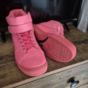 Vibrant Pink Women's High-Top Sneakers